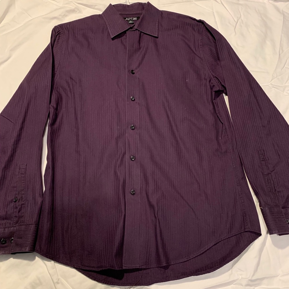 Men’s Purple Dress Shirt with Purple Stripes